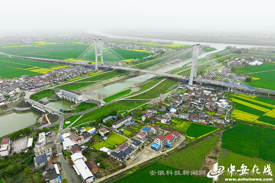 3月24日上午，G347安九二期PPP项目控制性工程——杨湾河特大桥（望江大桥）主桥合龙仪式在望江县杨湾河大桥施工现场举行.jpg